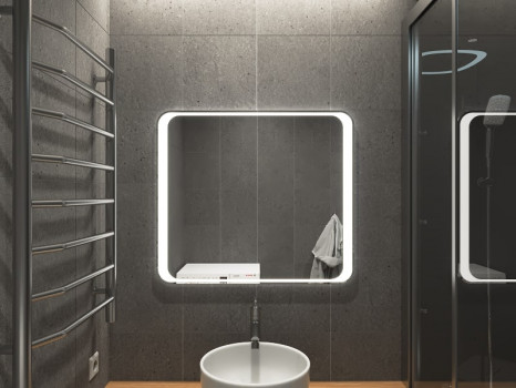 Зеркало в ванную комнату с подсветкой Болона 120х120 см